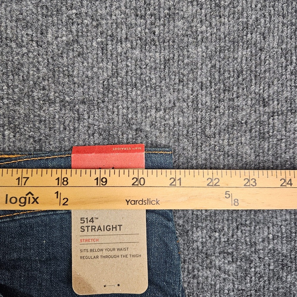 Levis 514 Jeans Men's 40x30 Straight Fit Stretch Dark Wash Denim NEW Casual Blue - Picture 4 of 13